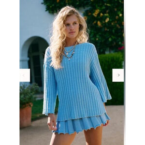 NWT Free People Kenzie Sweater Set Blue Size M